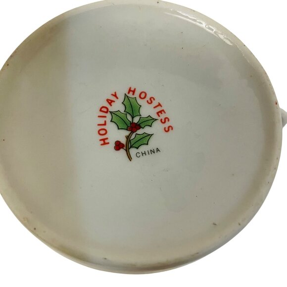 Holiday Hostess Christmas Tree Mug With Gold Rim 10 Oz Porcelain Cup - Picture 4 of 5